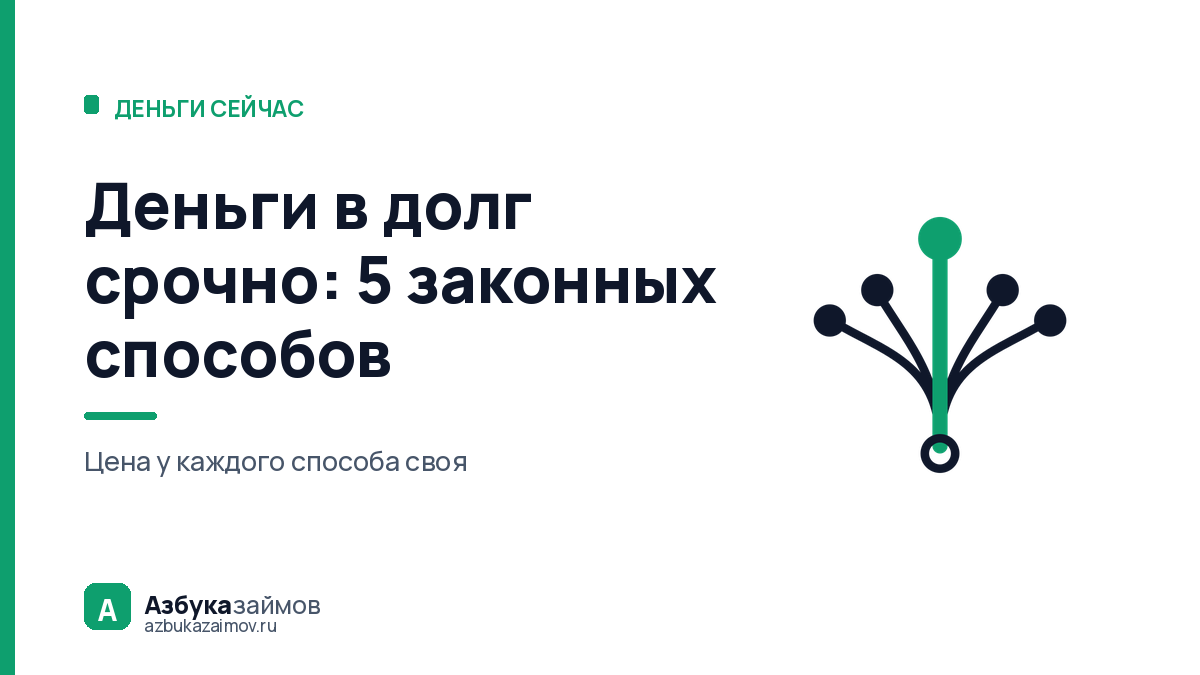 Деньги в долг срочно: 5 законных способов и цена каждого