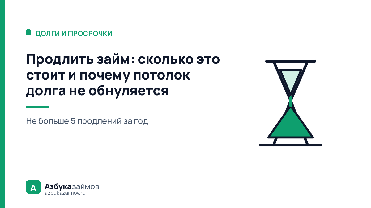 Продлить займ: сколько это стоит и почему потолок долга не обнуляется