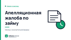 Апелляционная жалоба по займу: месяц на всё и 3 000 ₽ пошлины