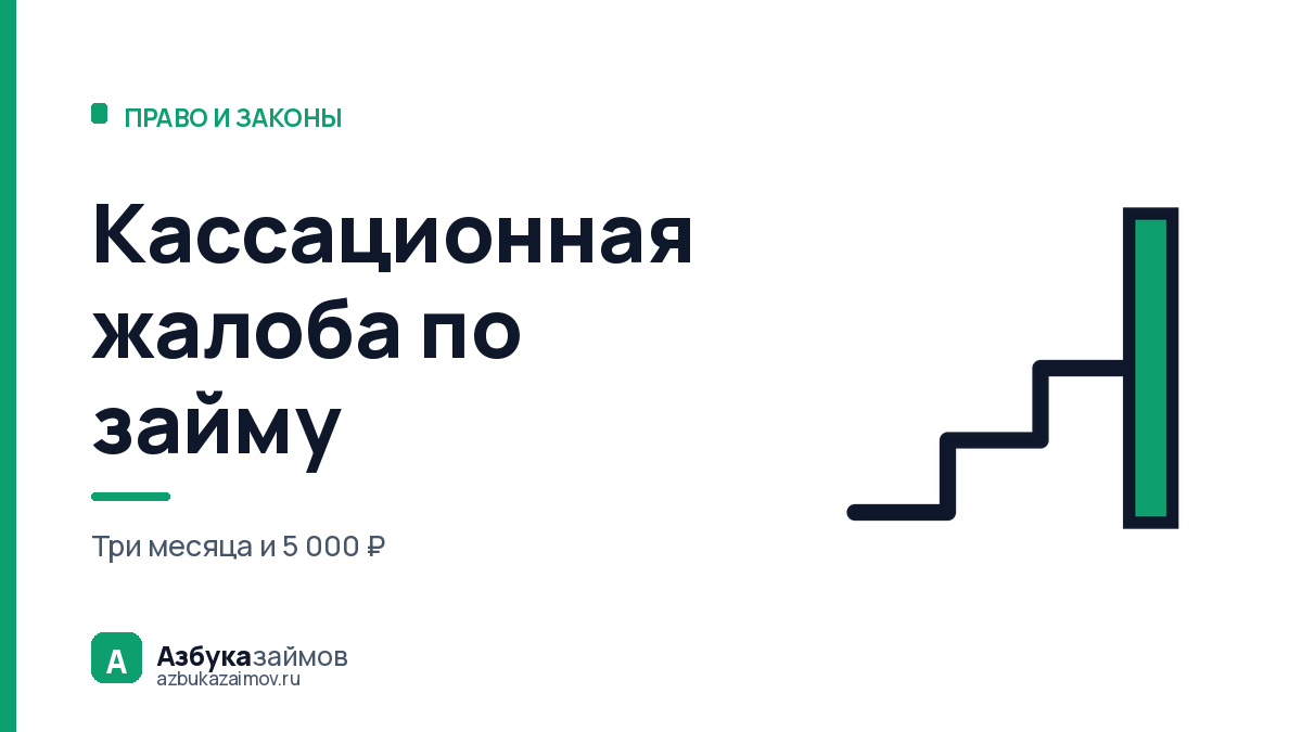 Кассационная жалоба по займу: три месяца и 5 000 ₽ пошлины